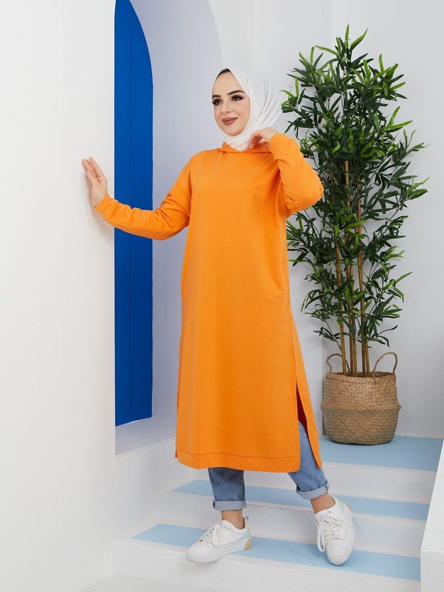 Bwest Kapüşonlu Sweatshirt Oranj