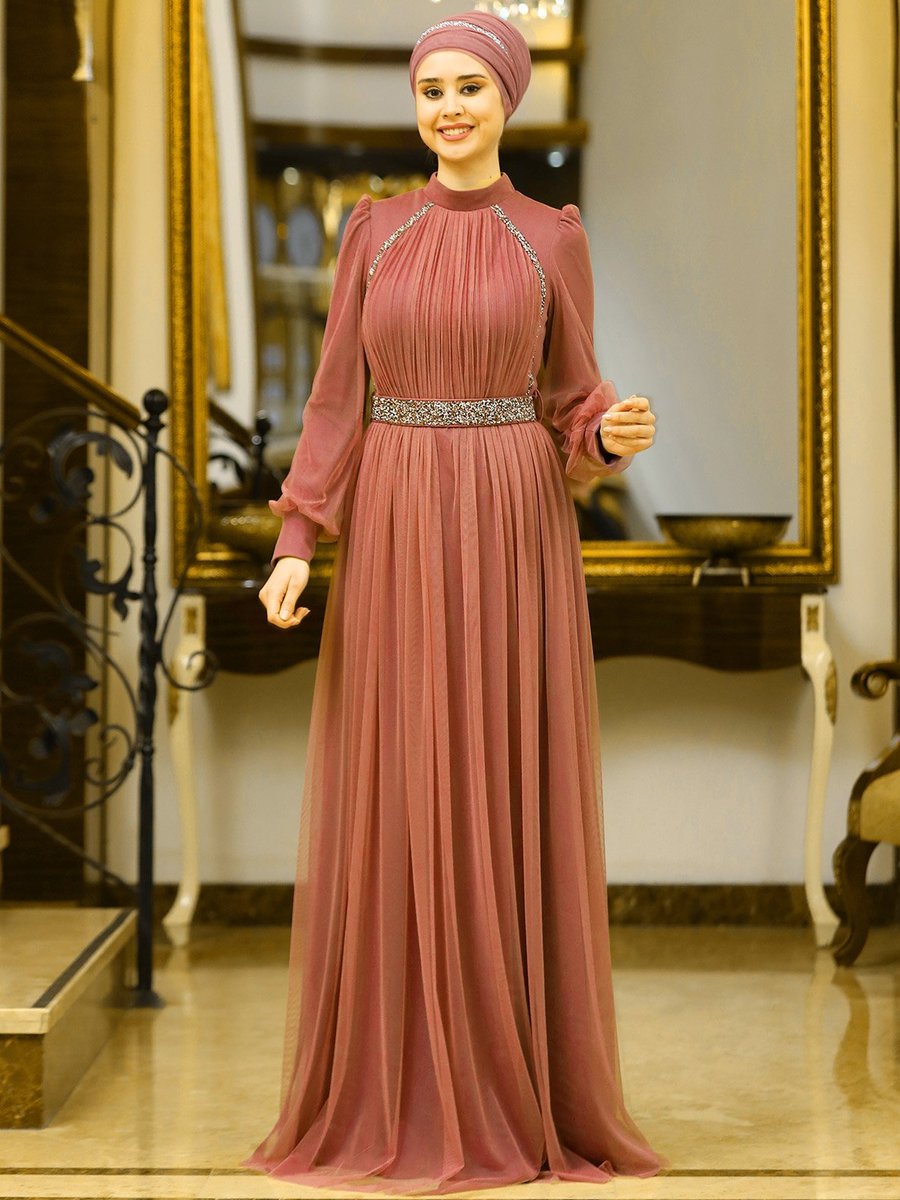 Azra Design Abiye Elbise Sogan Kabugu
