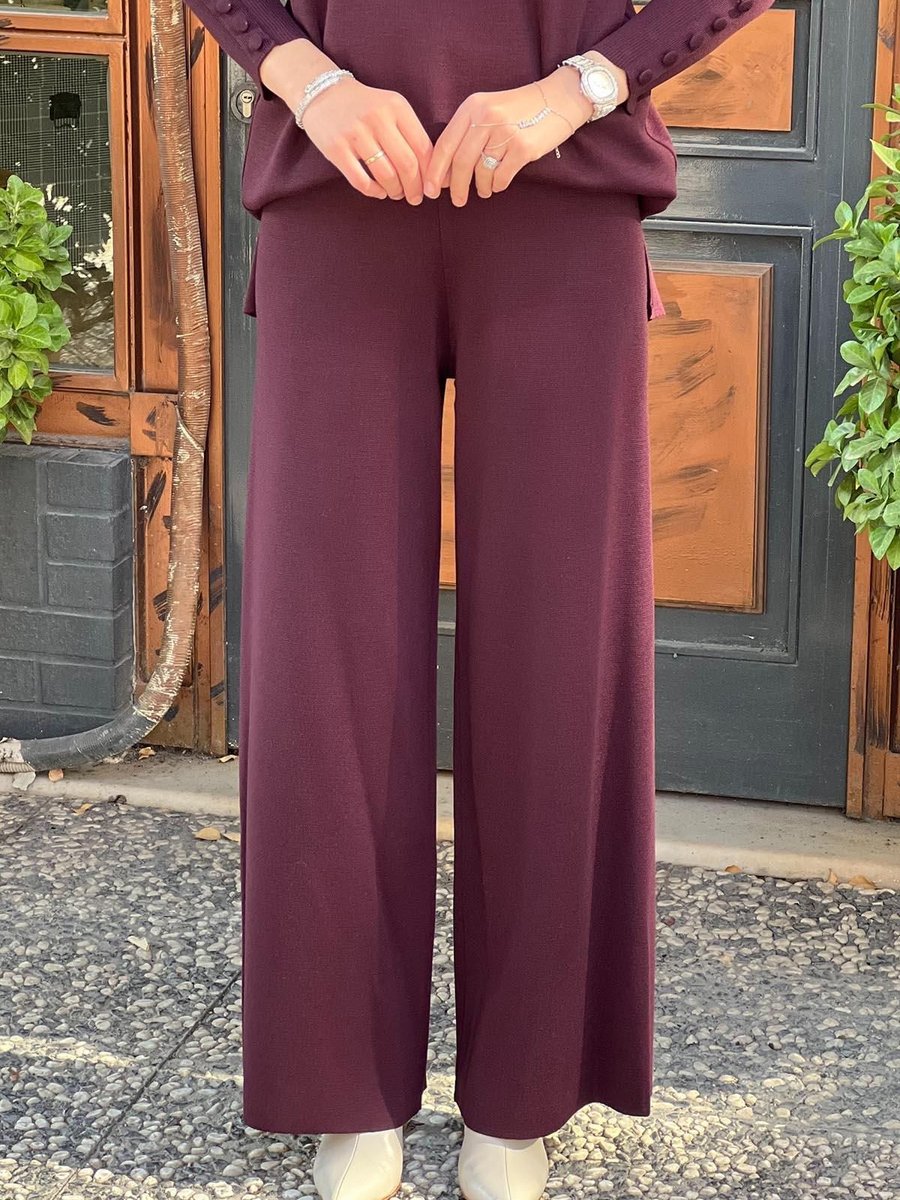 Mıss Dalıda Miss Dalida Triko Pantolon T25k Patlıcan Moru