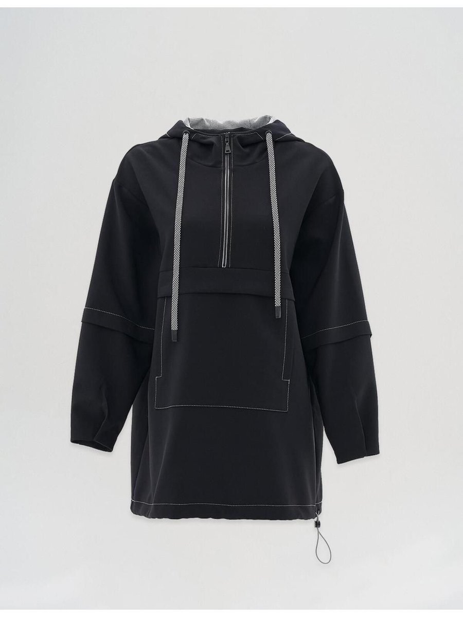 Kayra Katman Detaylı Sweatshirt Siyah