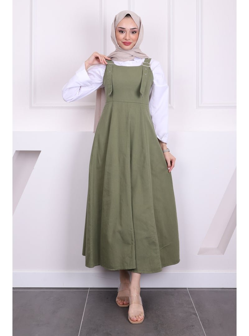 İmaj Butik Haki Fermuar Detaylı Gabardin Jile