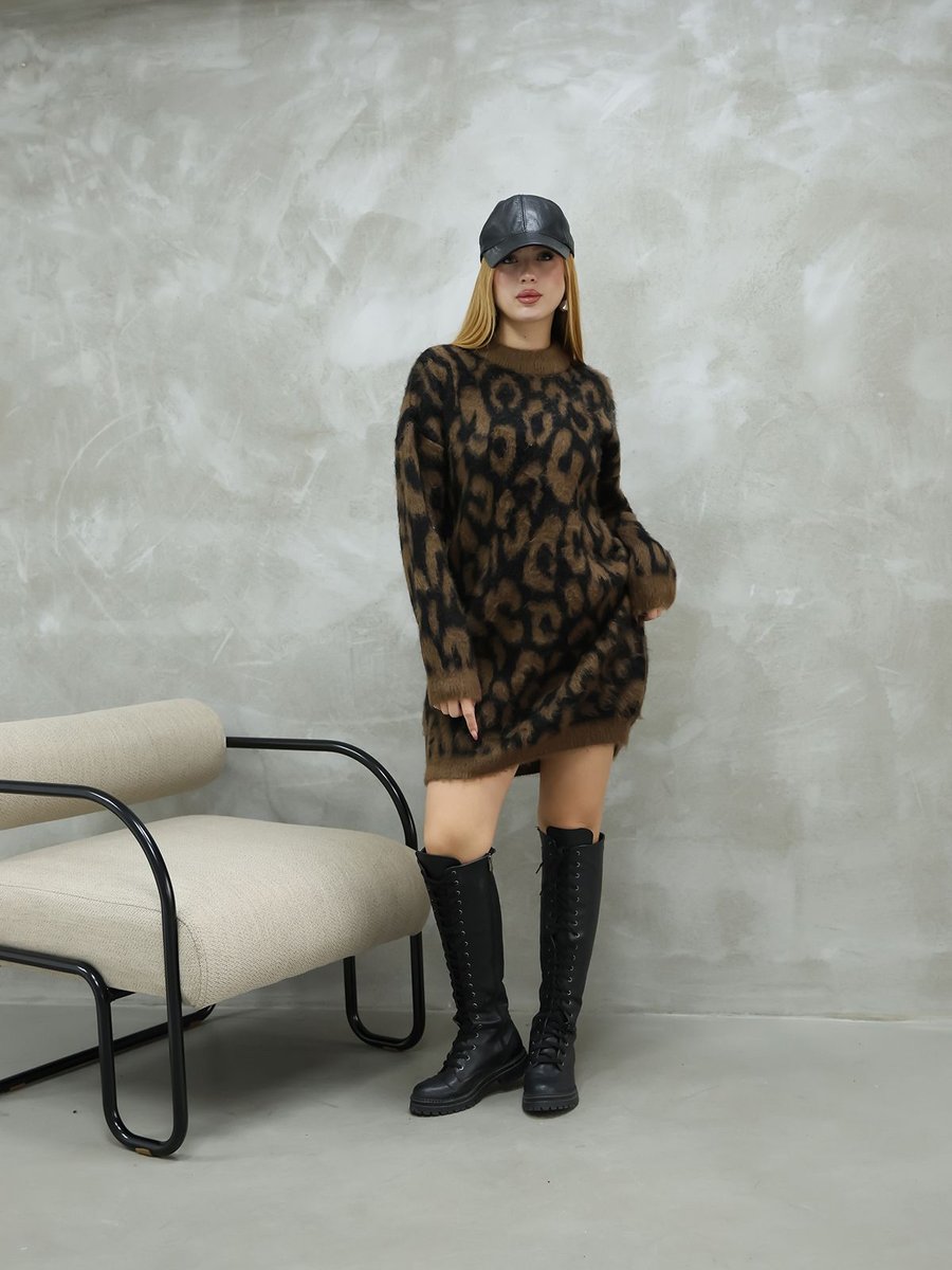 İklim Life Leopar Desen Ttriko Tunik