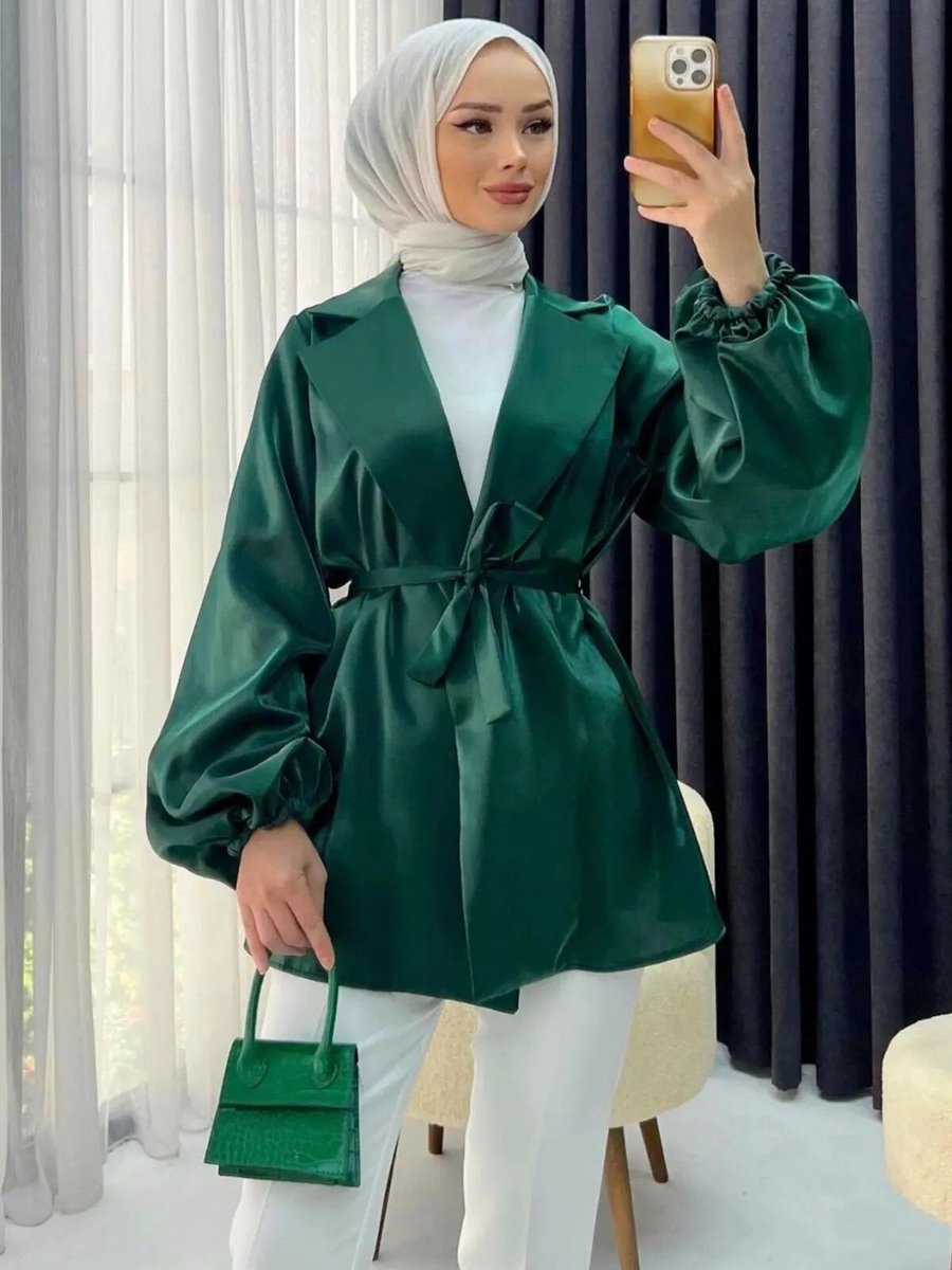 Shine Bags Kadın Standart Beden Saten Ceket