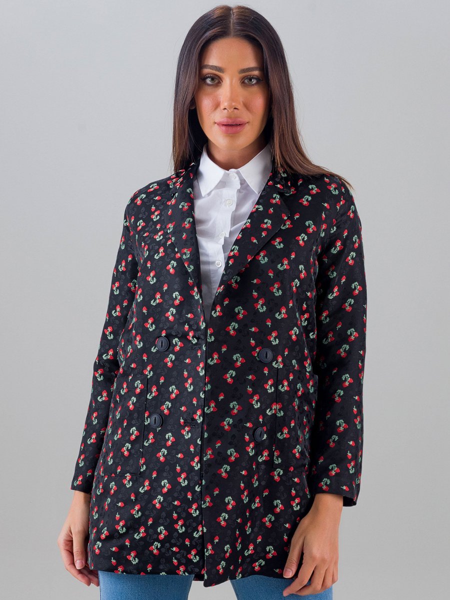 Sahra Afra Siyah Blazer Ceket