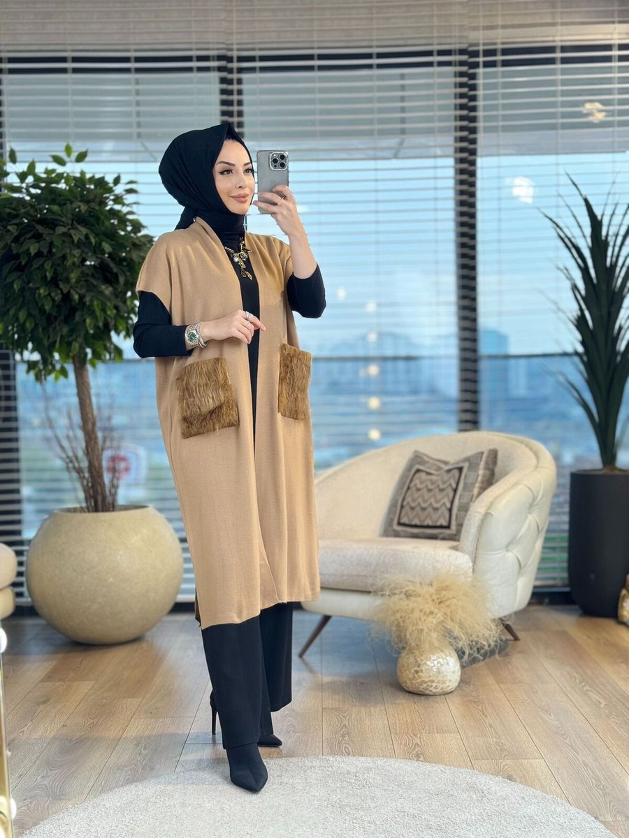 Alanurmoda Cebi Kürklü Triko Yelek