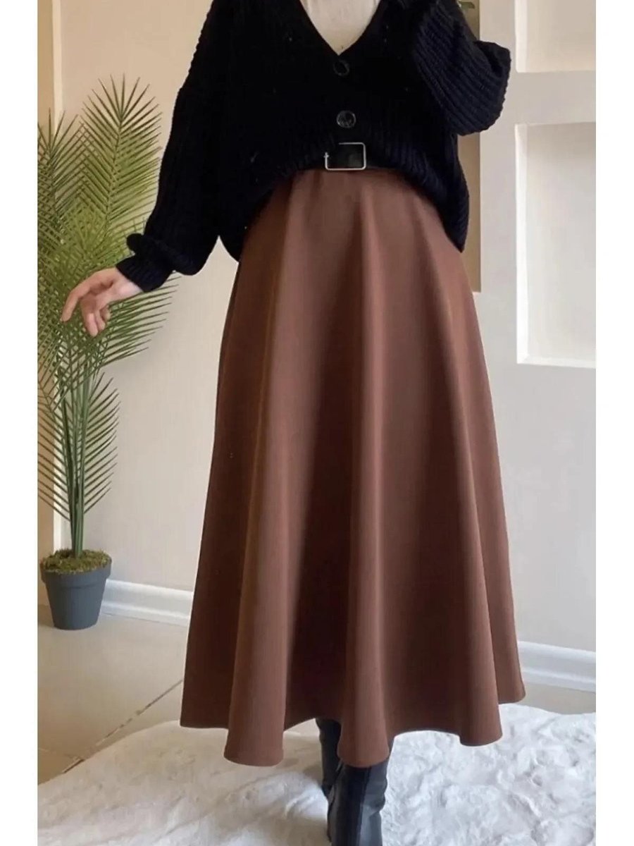 Moda Periy Yazlık Günlük Basic Kloş Etek