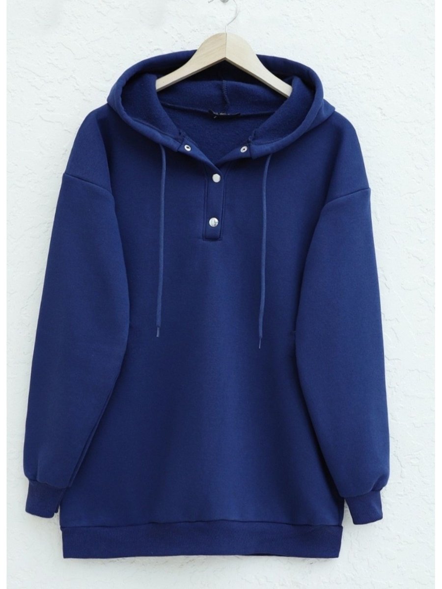 Modazar Yakası Çıtcıtlı Şardonlu Üç İplik Sweat