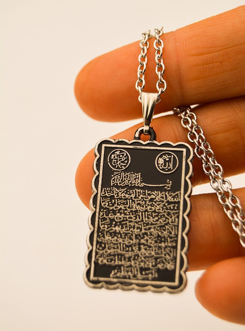 Artbutika Gümüş Rengi Ayetel Kürsi Kolye