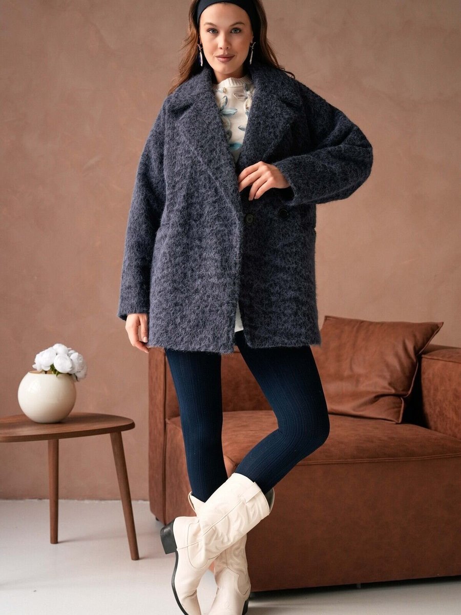 VOLT CLOTHİNG Lacivert Astarlı Yün Blazer Ceket