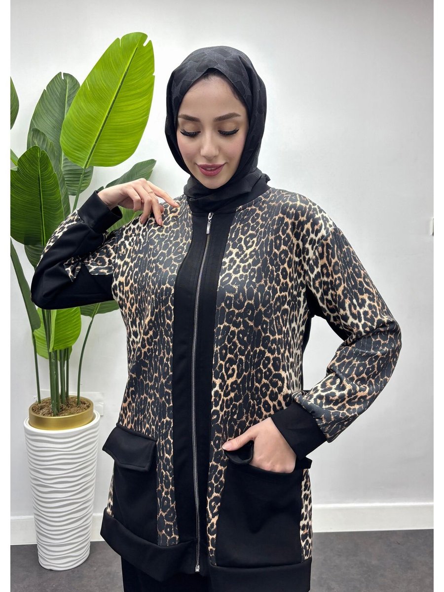 Karaca Butik Leopar Desenli İkili Takım