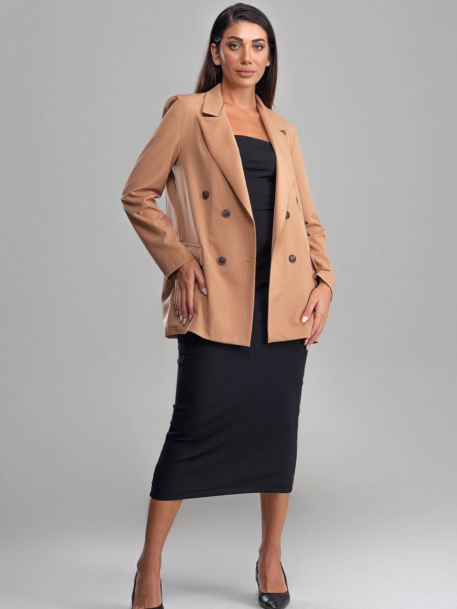Sahra Afra Camel Blazer Ceket