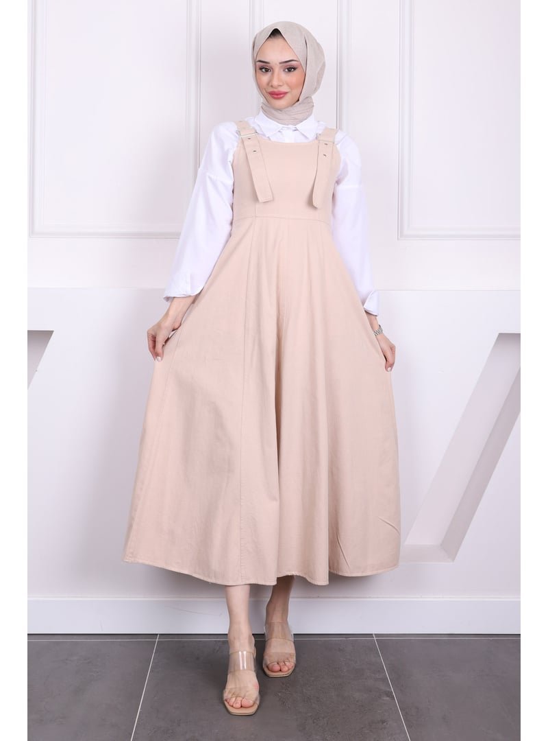 İmaj Butik Bej Fermuar Detaylı Gabardin Jile