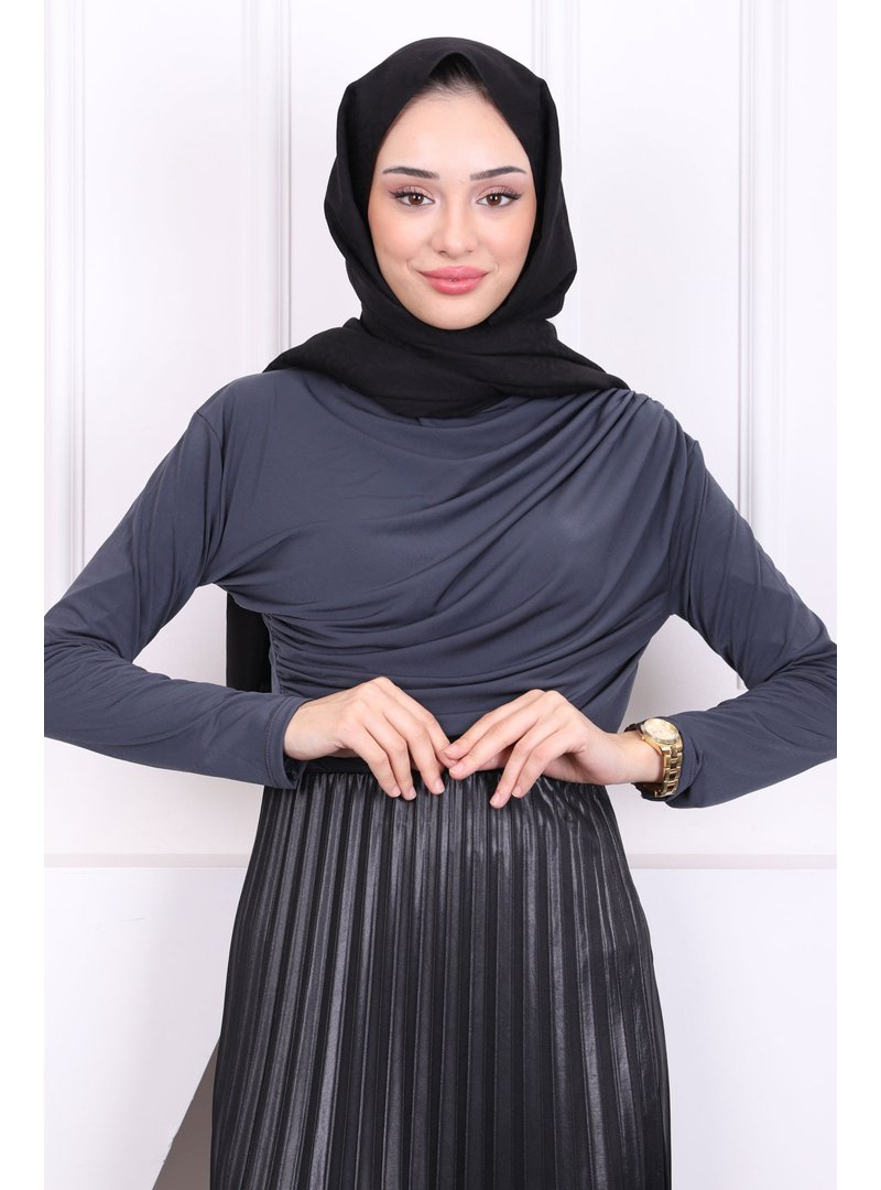 İmaj Butik Füme Balıkçı Yaka Drapeli Sandy Bluz