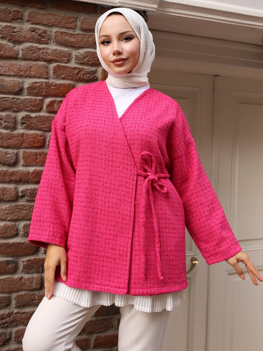 Vav Fuşya Kimono Ceket