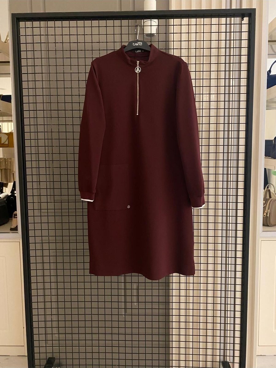 Armine Trend Kolları Ribanalı Yarım Fermuarlı Tunik