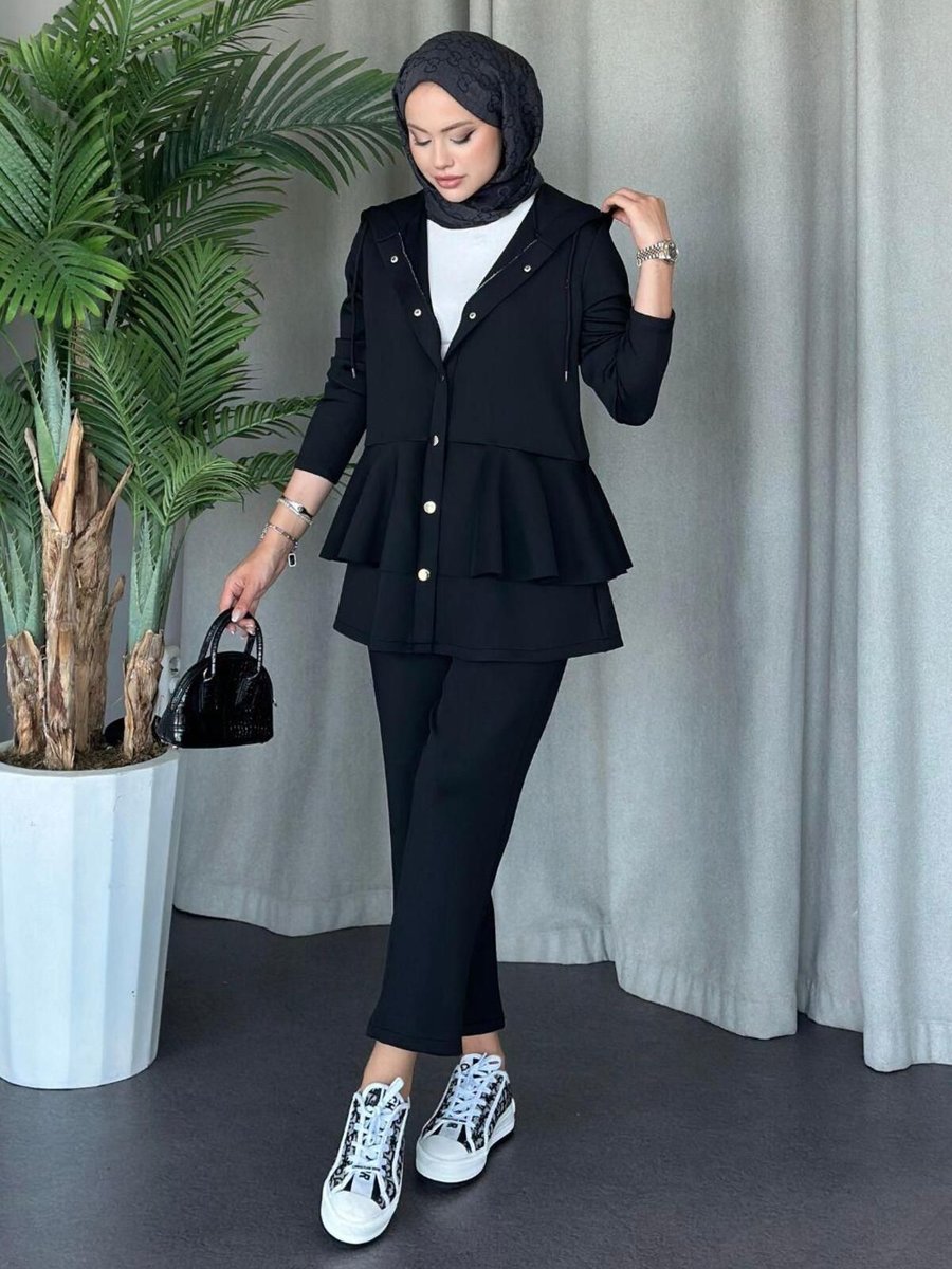 Şulemoda Giyim Lady Scuba Takım Siyah
