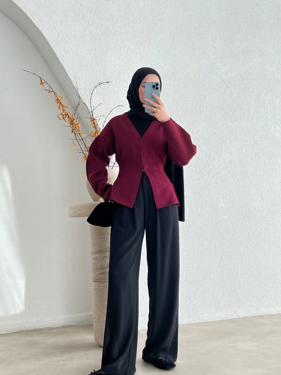 Moda Aksa Kancalı Premium Çelik Örme Triko Yelek