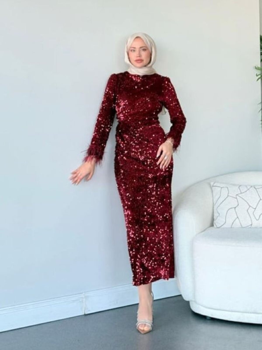 Sezi Moda Giyim Berlin Kadife Abiye Elbise