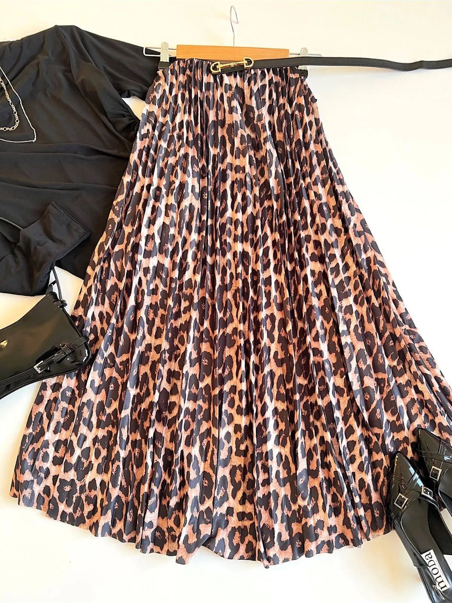 Exxitcollection Leopar Desenli Piliseli Etek Cm