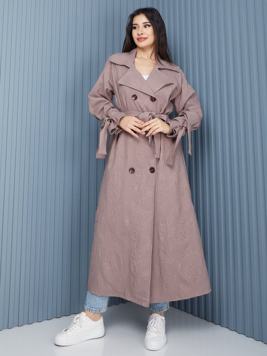 Sahra Afra Vizon Reglan Kadın Oversize Trençkot