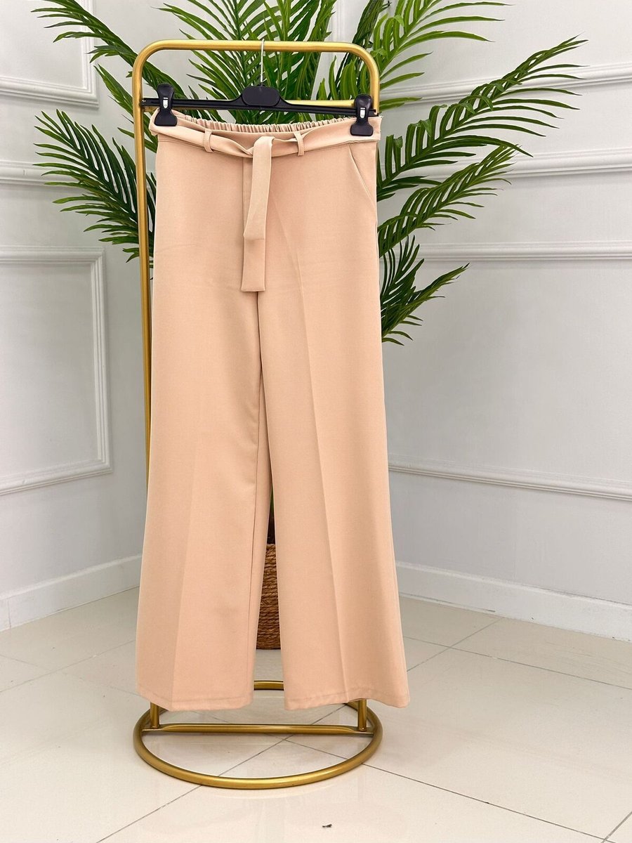 Talia Butik Beli Lastikli Bol Paça Pantolon