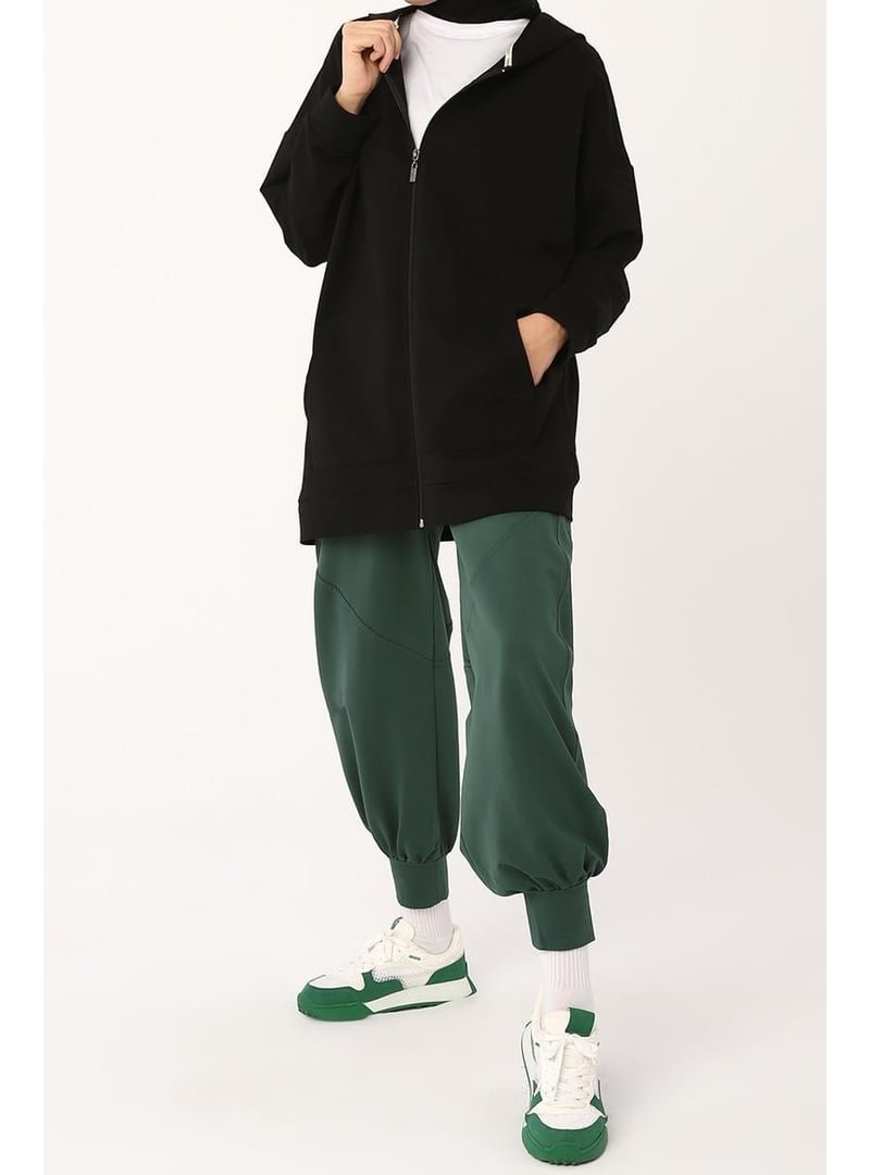 Allday Siyah Fermuarlı Sweat Hırka