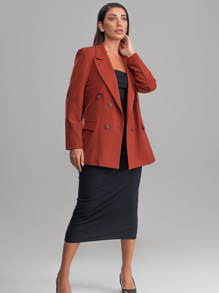Sahra Afra Kiremit Blazer Ceket