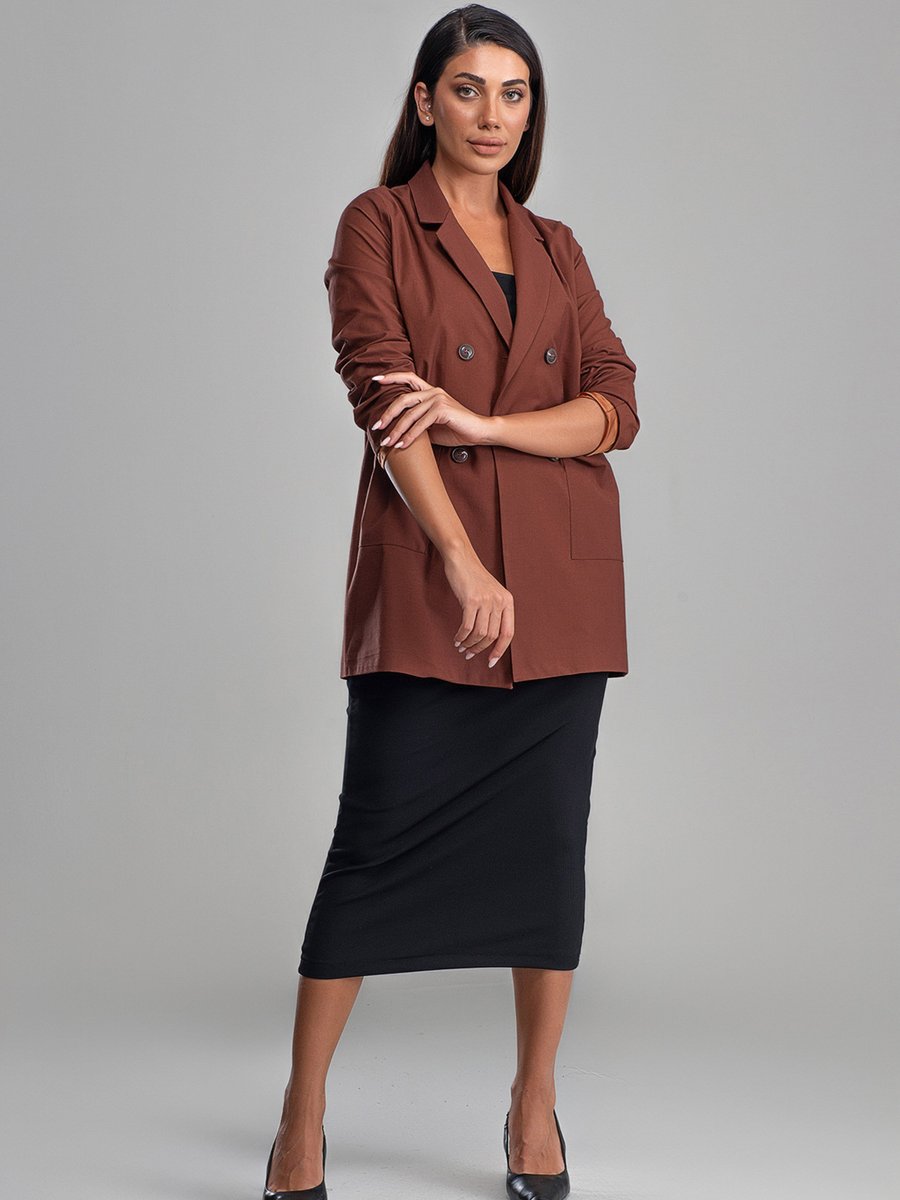 Sahra Afra Kahverengi Blazer Ceket