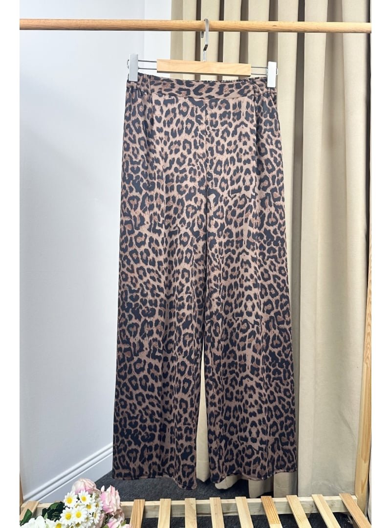Bestenur Siyah Novel Leopar Desen Pantolon
