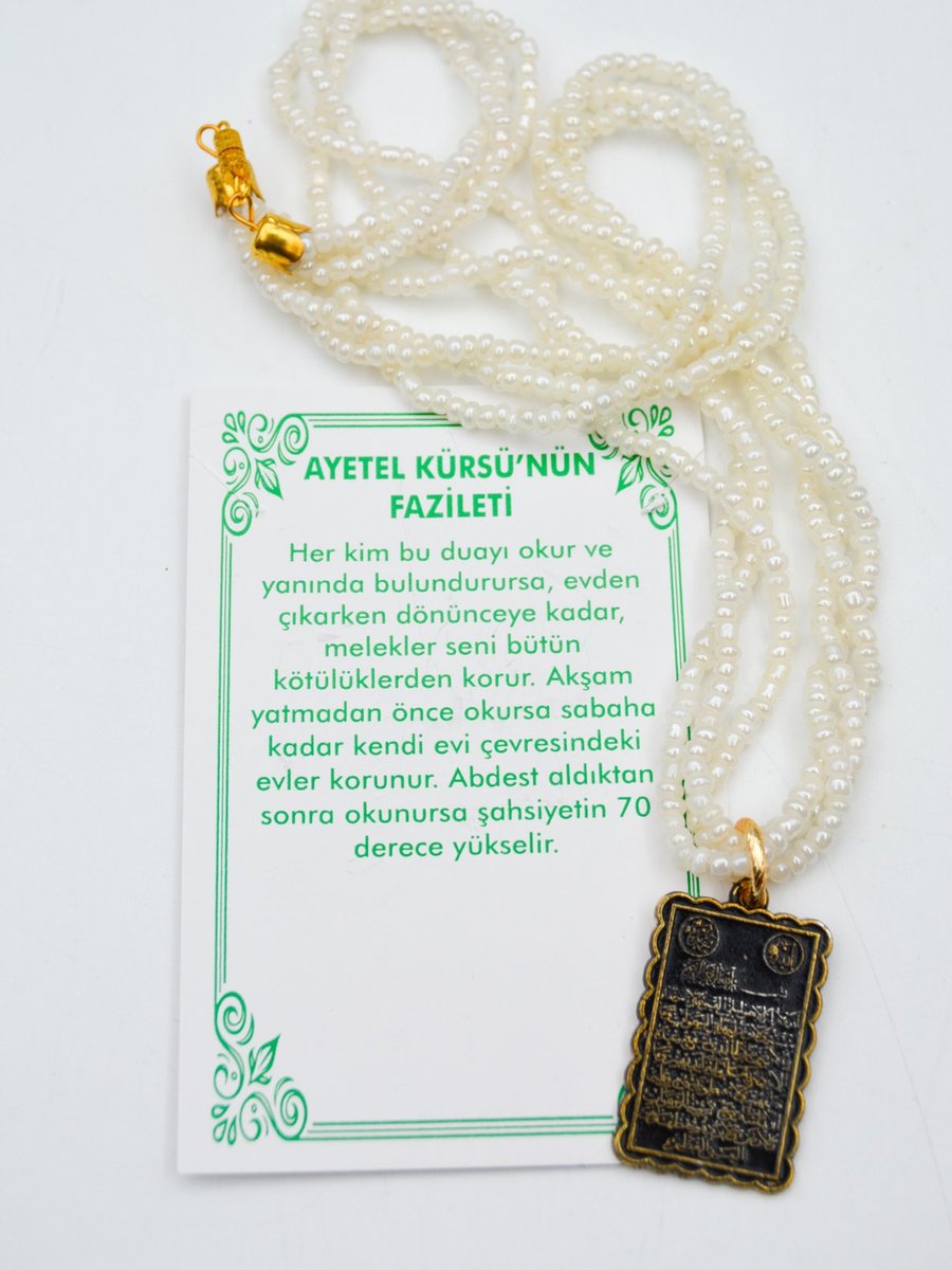 Artbutika El Kürsü Kolye Altın Renk Ayet