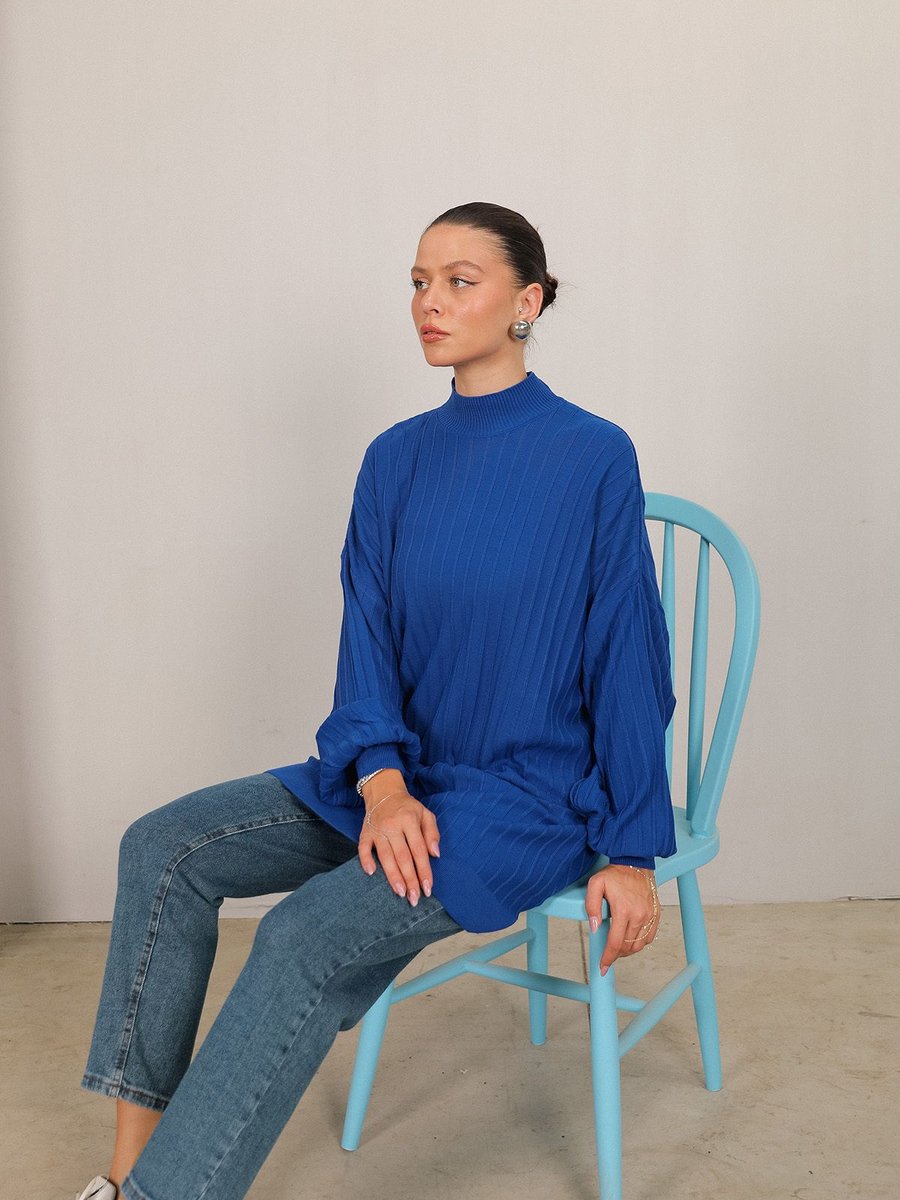 Melike Tatar Saks Basic Triko Tunik