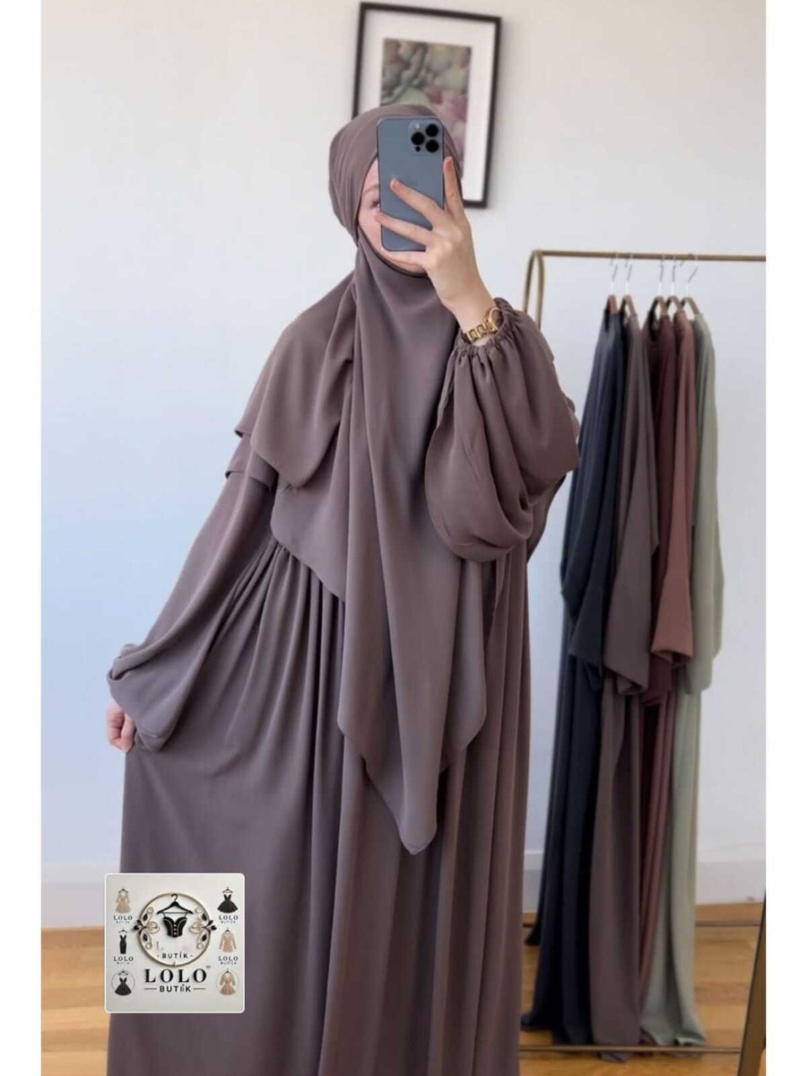 Moda Ferace Sufle Peçe Takım Kiremit (üç Parça Set) Medine İpeği