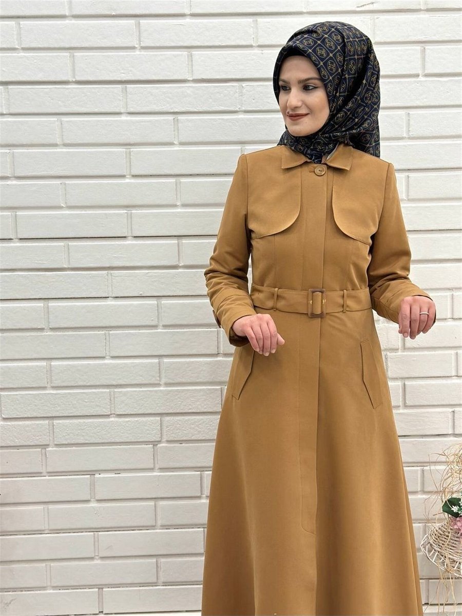 Günay Karaca Mevlana Kesim Trençkot, Mevsimlik Astarlı Trençkot Uzun Pardesü