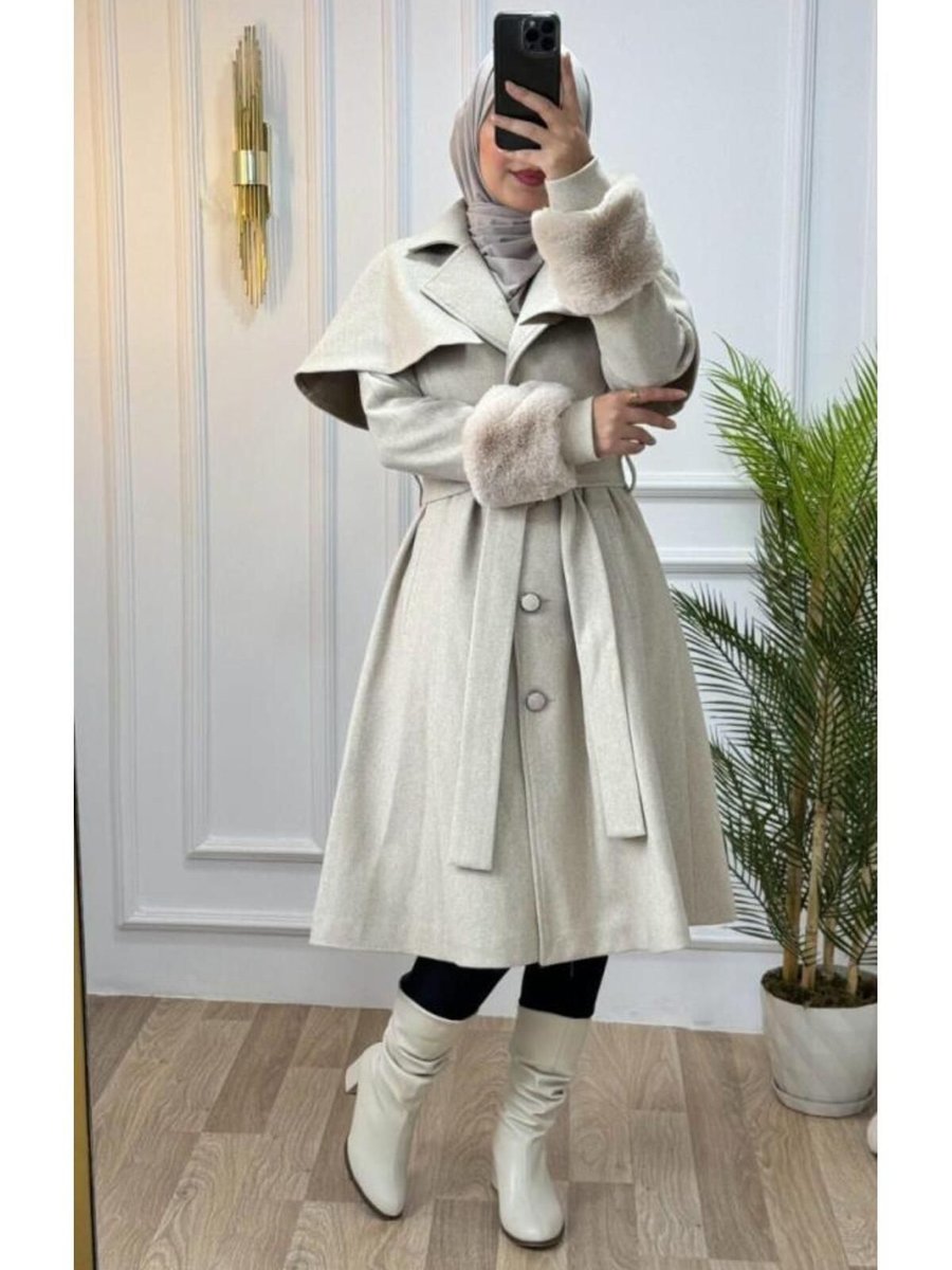 Tebrikler Tekstil Yeni Sezon Kadın İçin Tesettürlü Ve Şık Kışlık Montu Model,