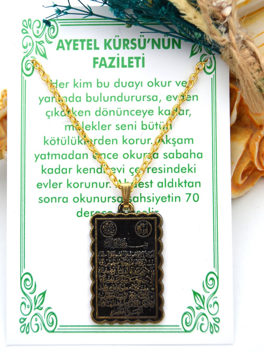 Artbutika El Kürsü Kolye Altin Renk Ayet