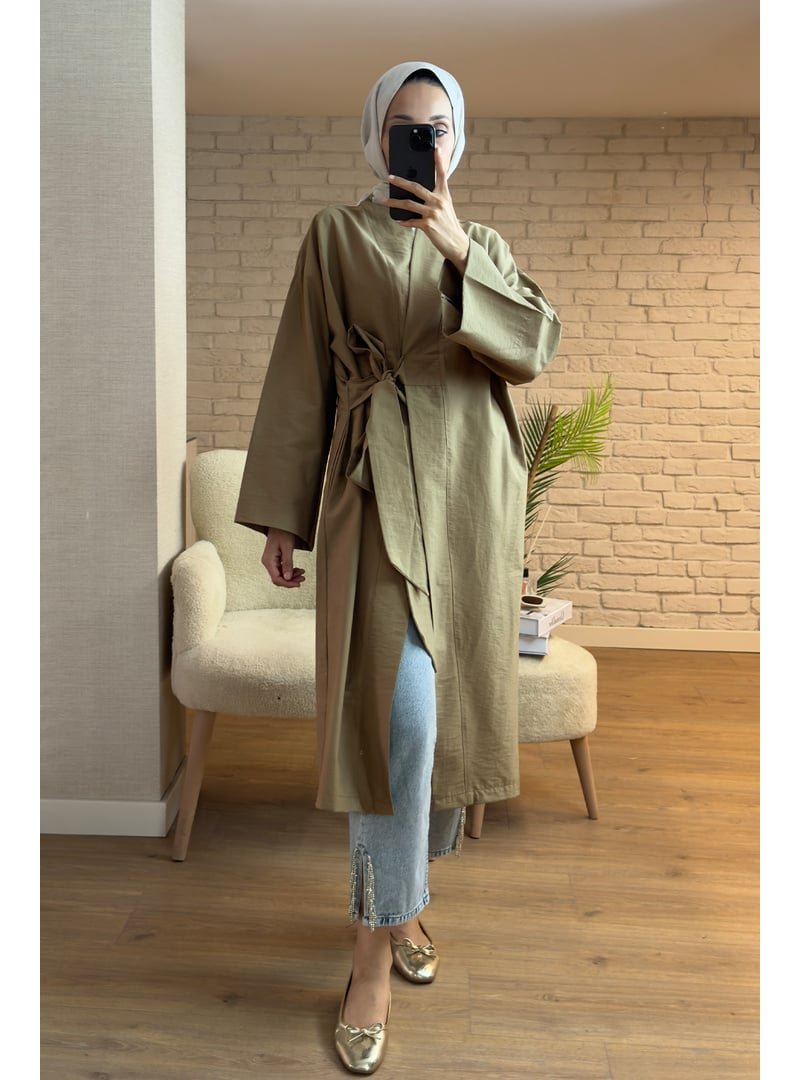 Salih Çelebi Haki Yandan Bağlamalı Kimono