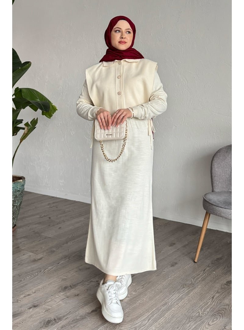 InStyle Bolerolu Elbiseli Ekru Takım