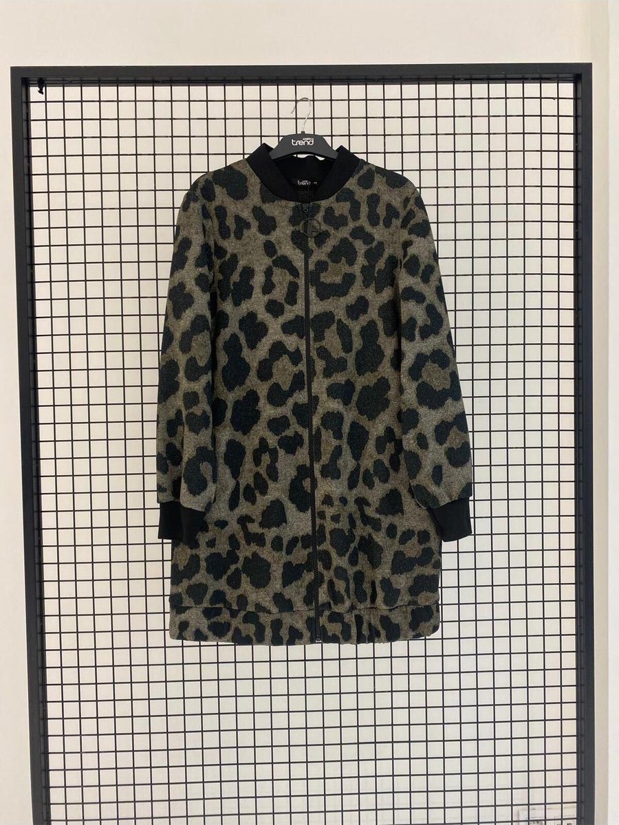 Armine Trend Leoparlı Fermuarlı Tunik