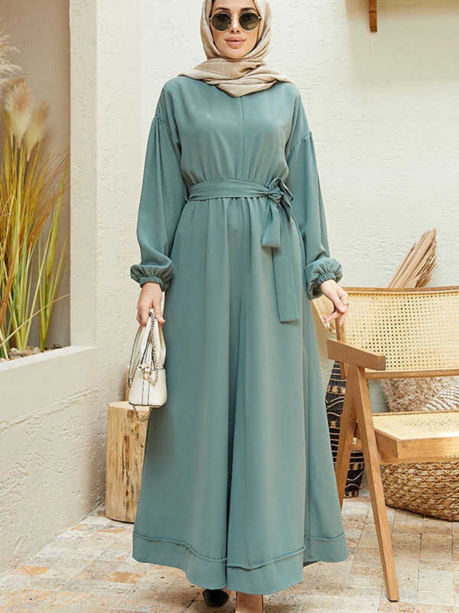 Neways Krep Tulum Elbise Mint Yeşili