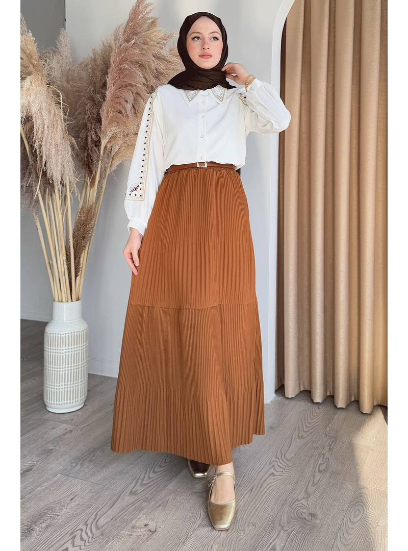 InStyle Piliseli Scuba Krep Kiremit Etek