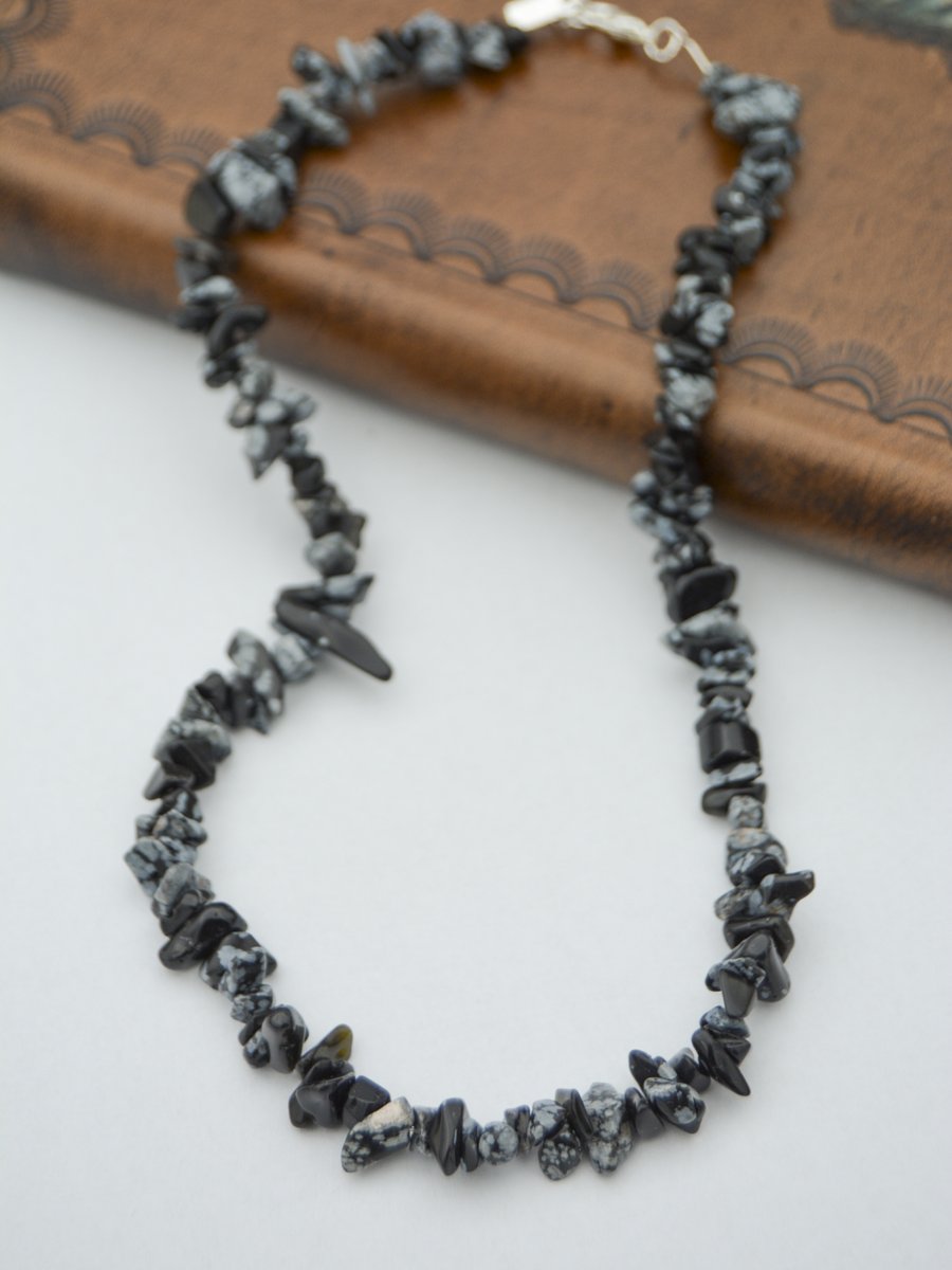 Stoneage Çok Renkli Obsidyen Taşlı Kolye