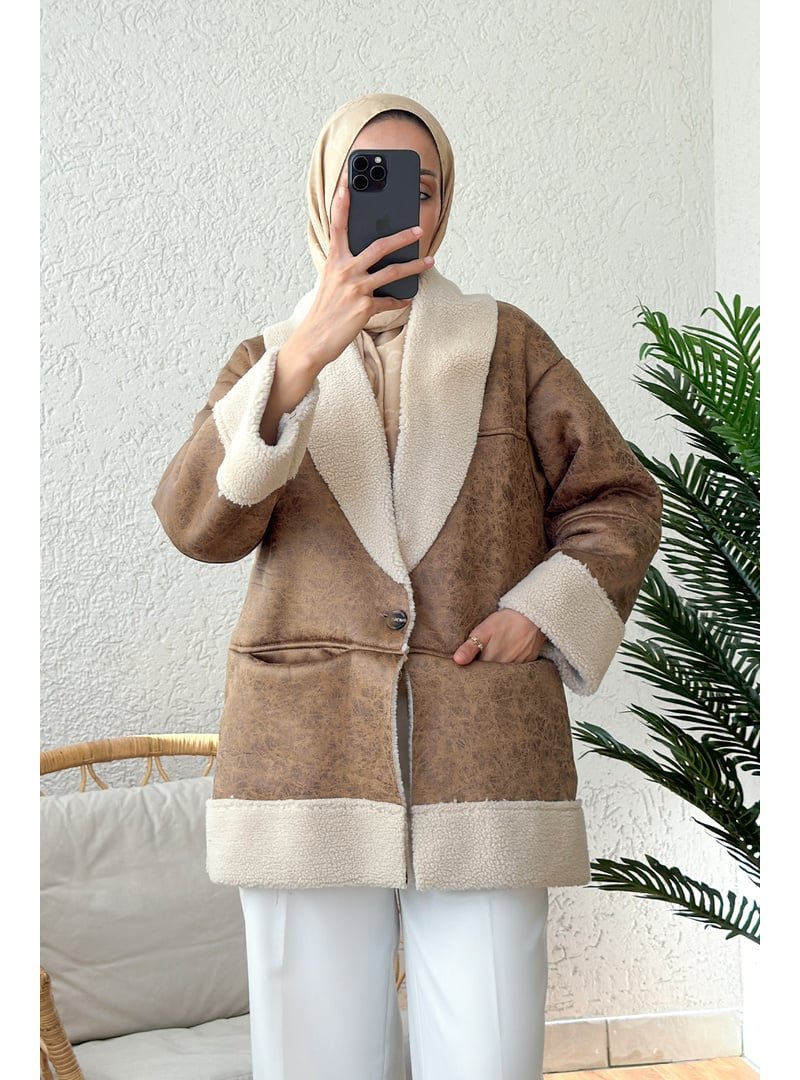 Salih Çelebi Taba İçi Peluşlu Kısa Mont