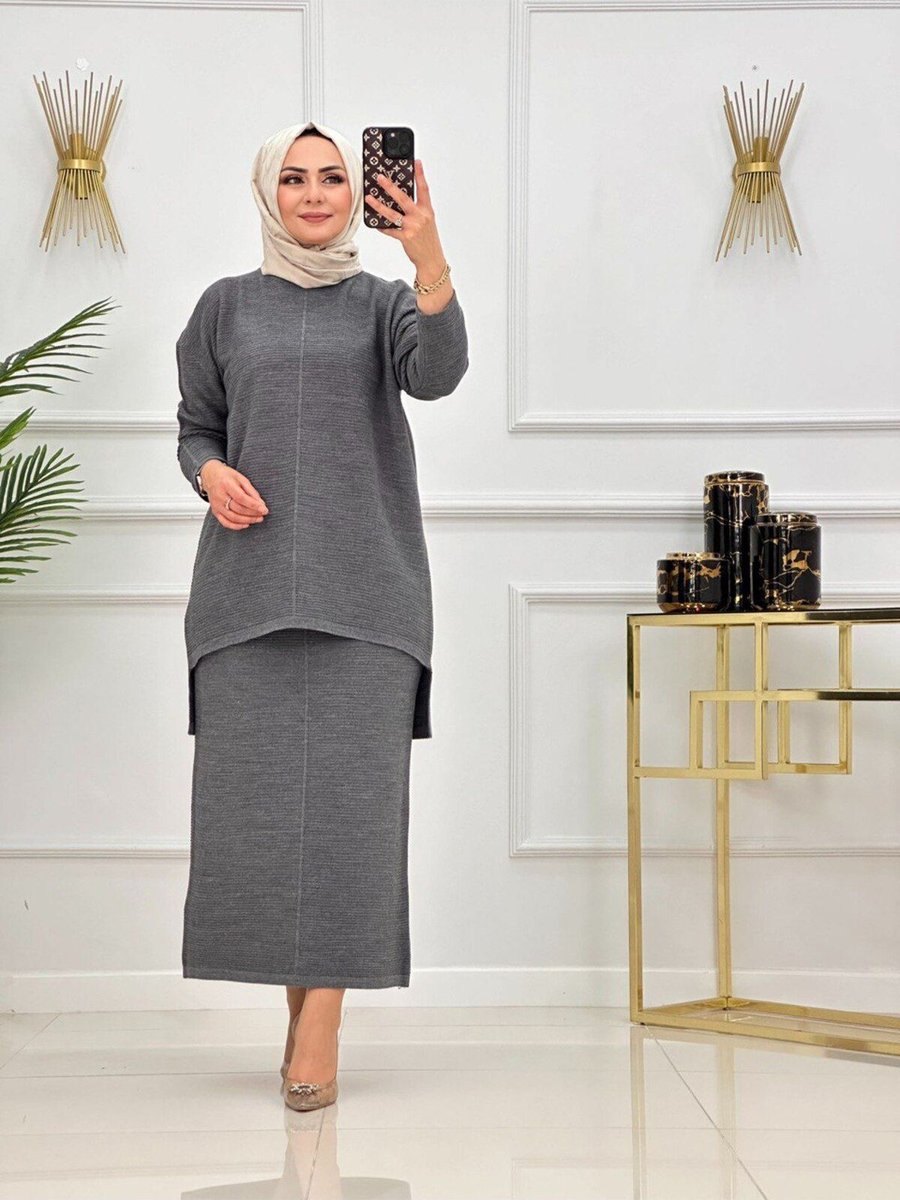 Valens Boutique Etekli Takım Triko Tunik Etek Takımı