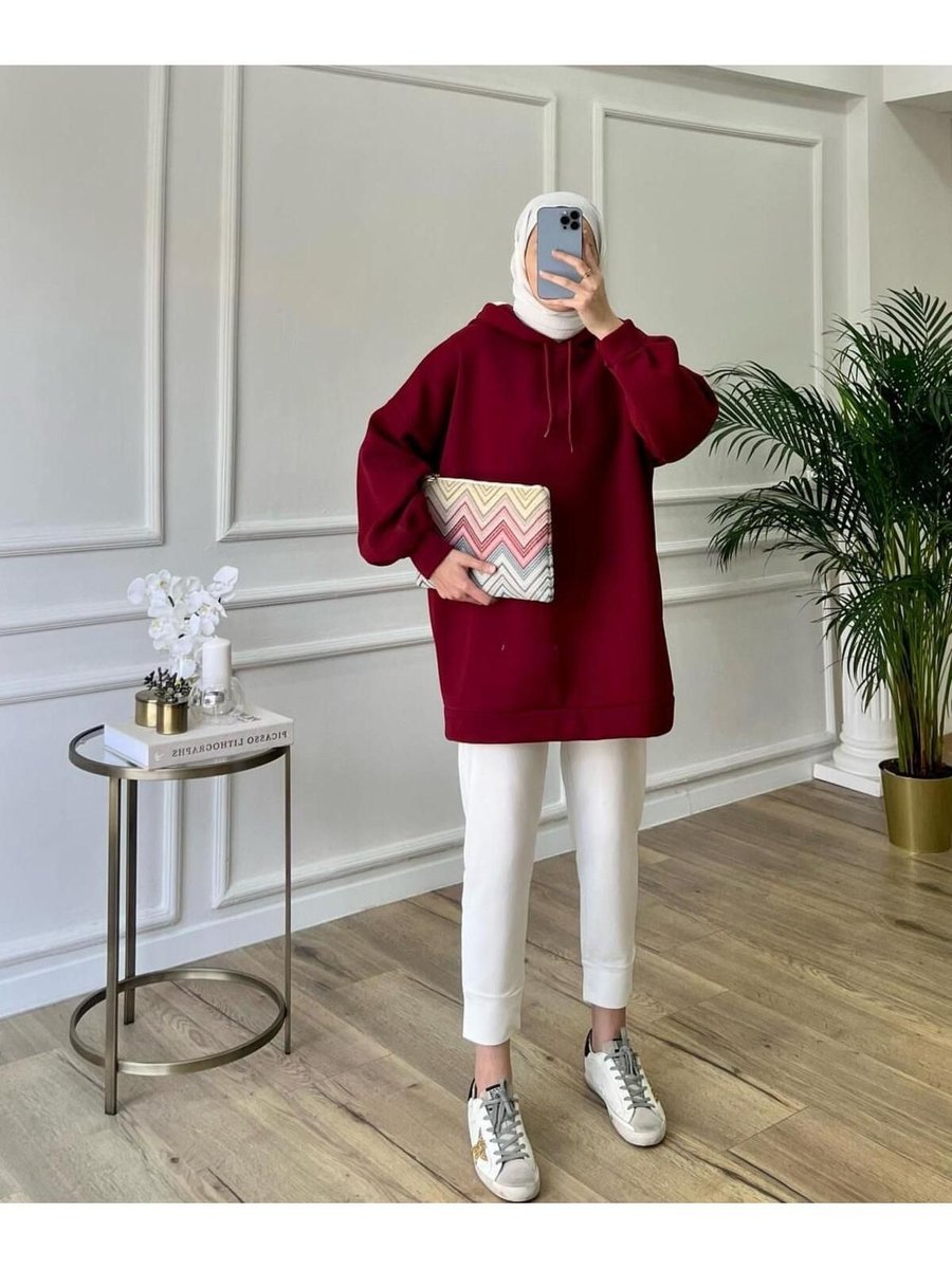 Darling Collection Kapüşonlu Balon Kol İplik Şardonlu Geniş Ve Bol Kalıp Polar