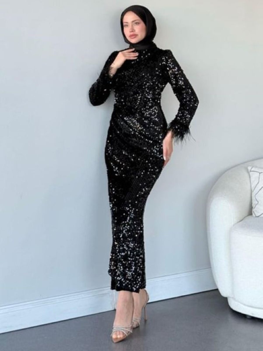 Sezi Moda Giyim Berlin Kadife Abiye Elbise