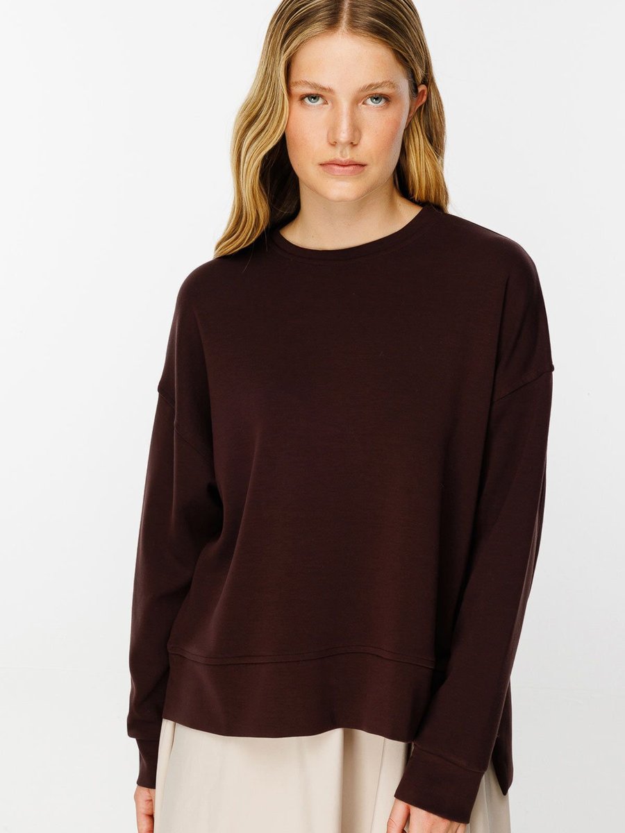 Hooopstore Yanları Yırtmaçlı Compact Acı Kahve Sweatshirt