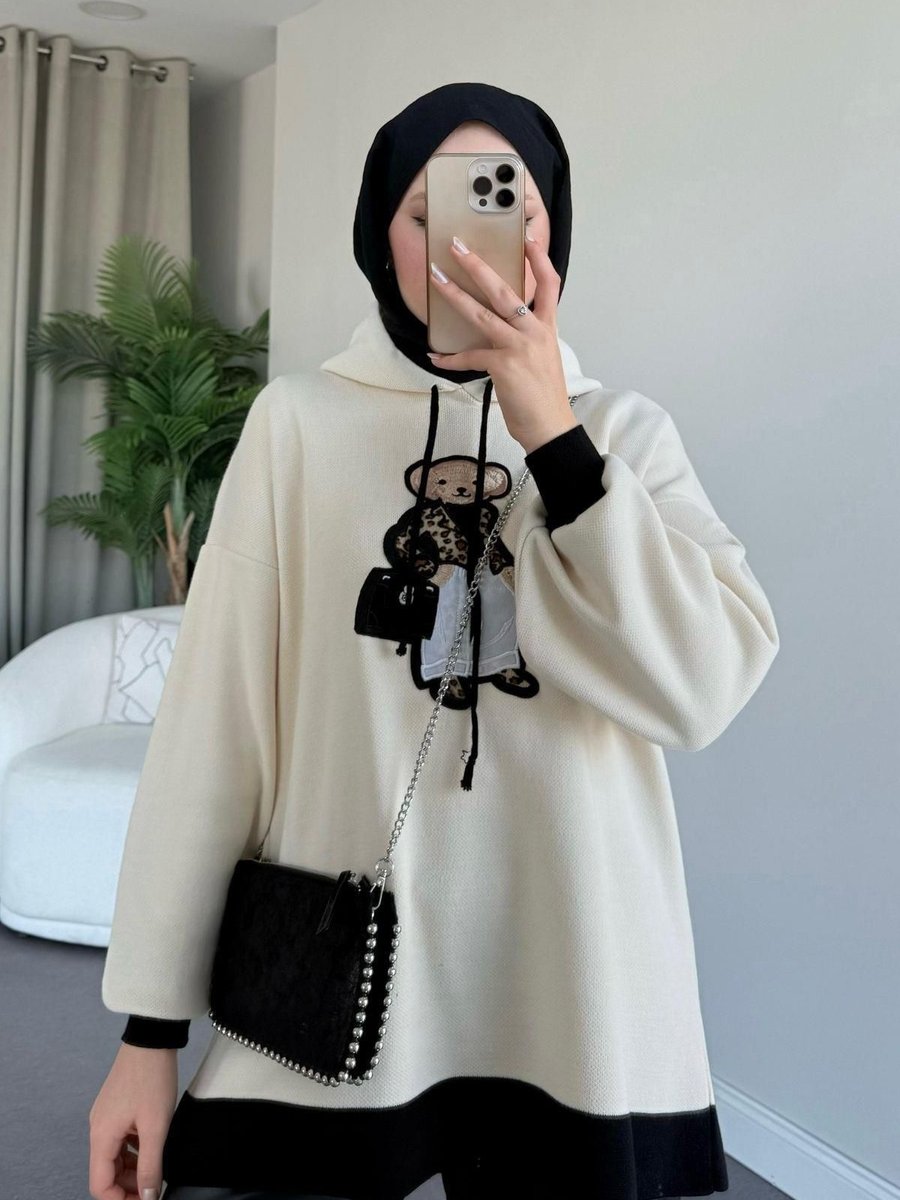 Haza Moda Ayıcıklı Sweat Siyah