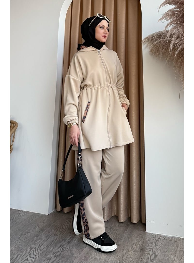InStyle Leopar Garnili Ekru Scuba Takım