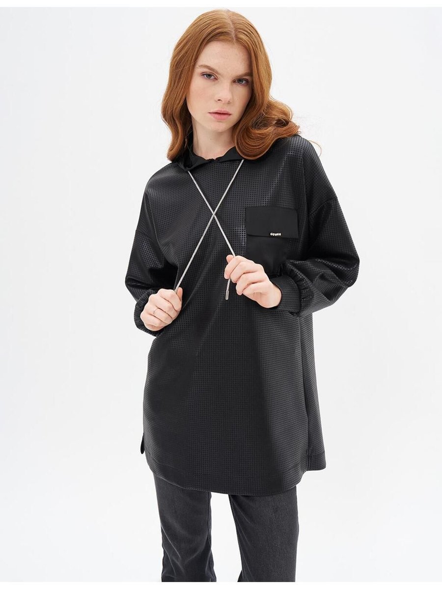 Kayra Pul Payetli Sweatshirt Siyah