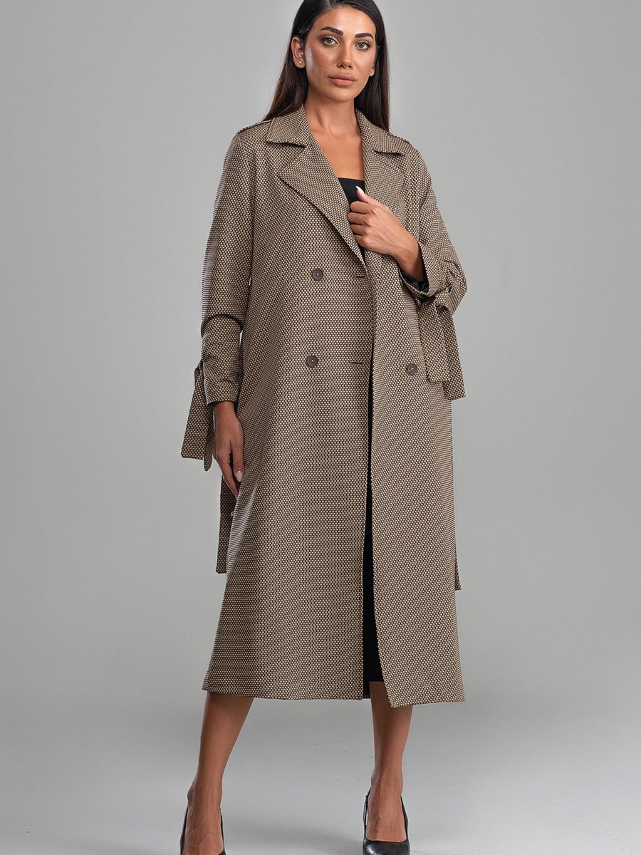 Sahra Afra Camel Nora Kadın Oversize Trençkot